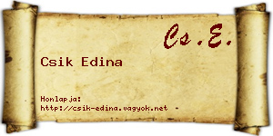 Csik Edina névjegykártya